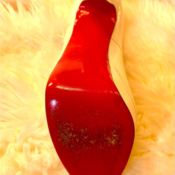 Christian Louboutin Lady peep 150 calf rare white size E38 US7.5 EUC - Picture 7 of 11